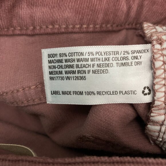 Universal Thread High Rise Skinny Women's size 2 Mauve Pink Corduroy Pants - Picture 4 of 4